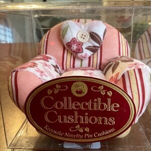 Dritz Collectible Cushions  Armchair NIB Pink Heart Stripes Shabby Chic Vtg